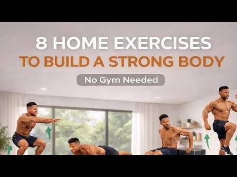 8 Home exercises to build a strong body 🏋️🧎🏃🤸💪🏠 - YouTube