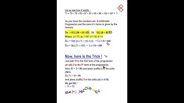 Trick 392   How to find sum of any 10 Consecutive Natural Numbers with a common difference of 4