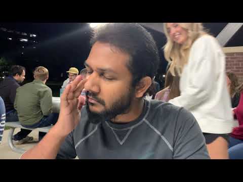 Thread through eye closeup magic // Street Magic