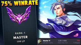 How the Rank 1 Challenger Master Yi reached Masters in Korea with a 75% WINRATE (Sinerias)