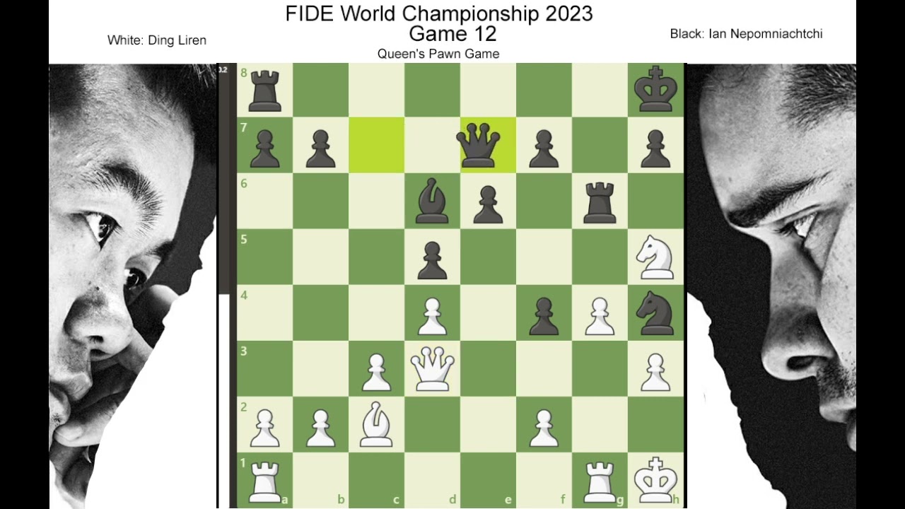 Ding Liren won Game 12 of the FIDE World Chess Championship 2023