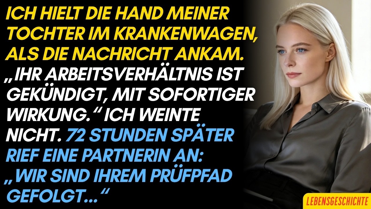 Die Nachricht kam, während die Sirene heulte. Mein Telefon vibrierte, als der Krankenwagen durch den Verkehr schnitt. Meine Tochter lag neben mir, die Sauerstoffmaske beschlug bei jedem Atemzug....