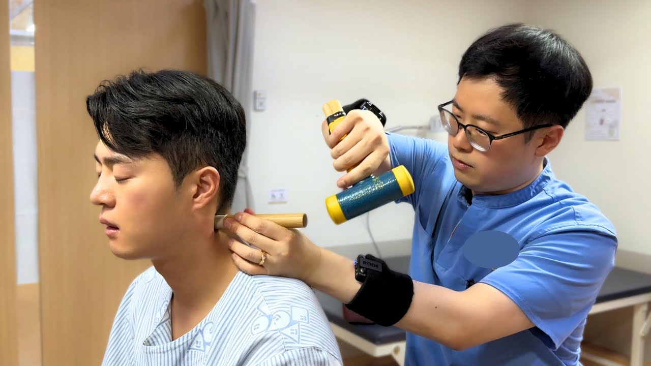 ASMR корейская молотковая коррекция позвоночника с помощью трещин в костях 🦴😌