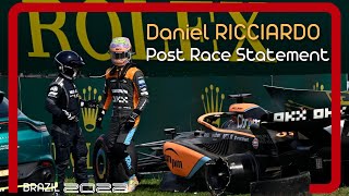 What Daniel Ricciardo said - Post Race | 2022 Sao Paulo Grand Prix