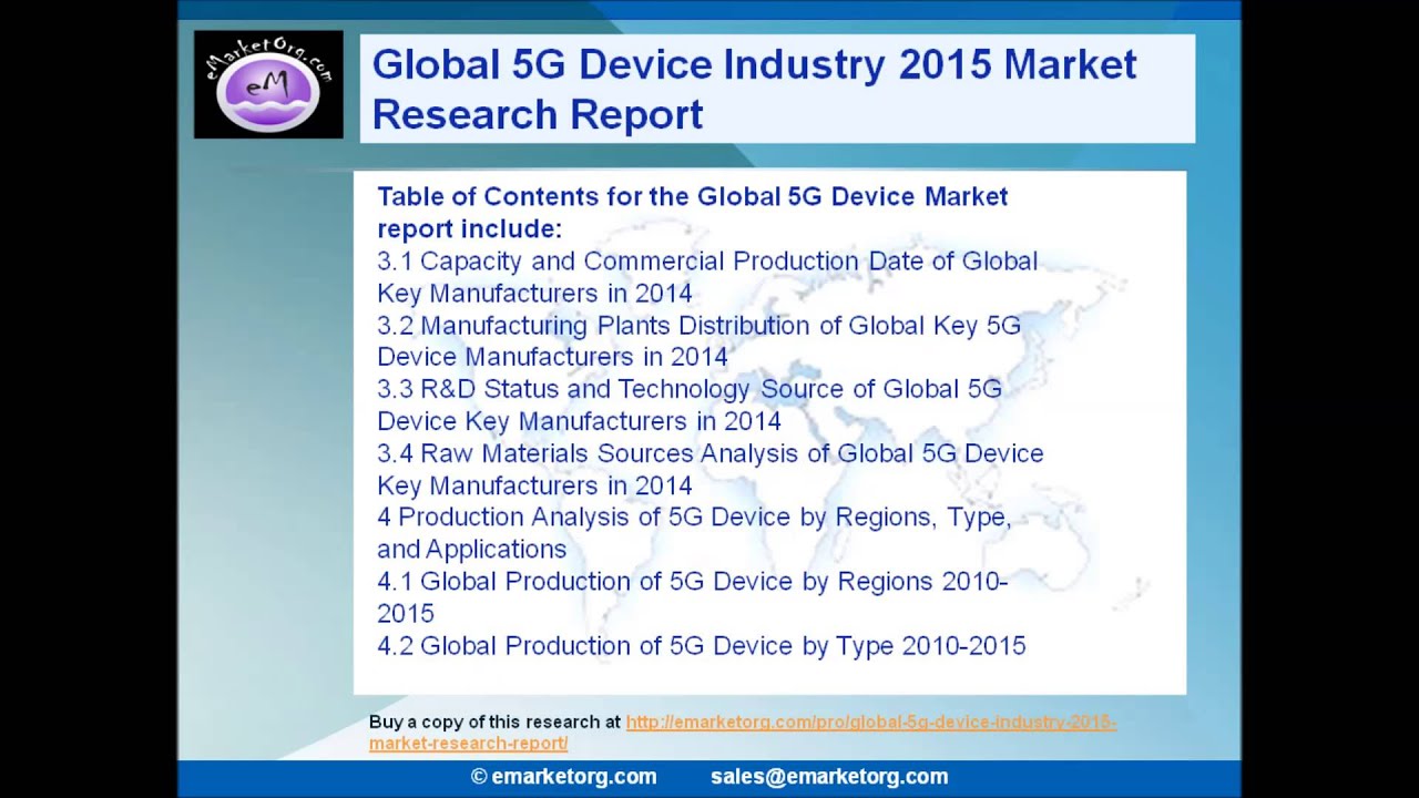 5G Device Market Demand Analysis for Global regions and Marketing Channels 2015