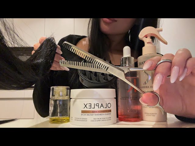 ASMR Doing your haircare and haircut💤