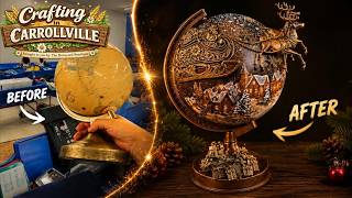 Christmas in July Olde World Santa Globe Featuring the IOD Santa's Sleigh Mold