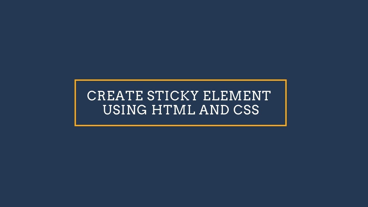 how to create sticky element using css - YouTube