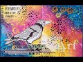 Art Journal page - Stenciling, Sprays And Oil Pastels