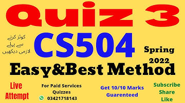 cs504 quiz 3 2022 cs504 quiz 3 solution spring 2022 cs504 quiz 3 2022 cs504 quiz no 3 solution 2022