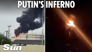Explosions rip through Putin oil refinery as Ukraine kamikaze drones tear into Russian troops