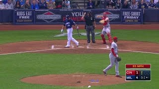 CIN@MIL: Garrett strikes out Garza swinging