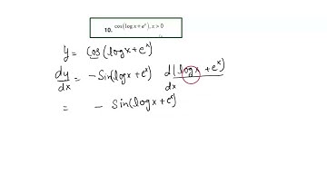 differentiate the following function with respect to x, cos(logx+e^x)