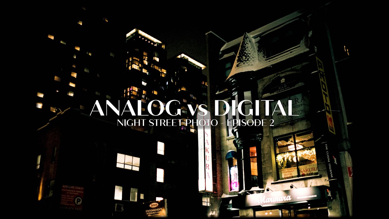 Film vs Digital for Night Street Photography | Montreal in the Snow Episode 2