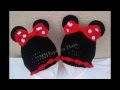 Crochet Minnie Mickey hat cap mary jane shoes baby
