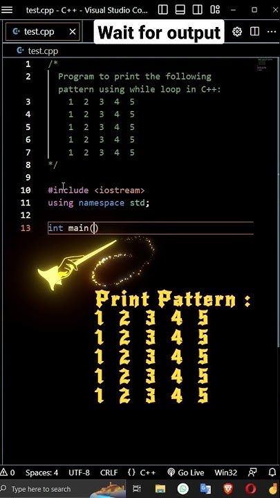 print pattern using while loop #coding #programming #cplusplus #shorts ...