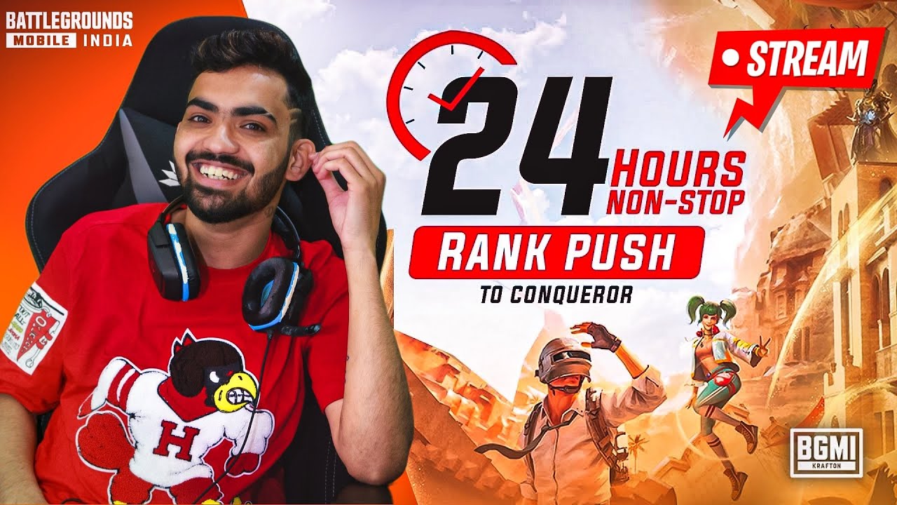 24 HOUR CONQUEROR NON STOP RANK PUSH | GRINDING IN MOBILE DAY 58 | BGMI ...