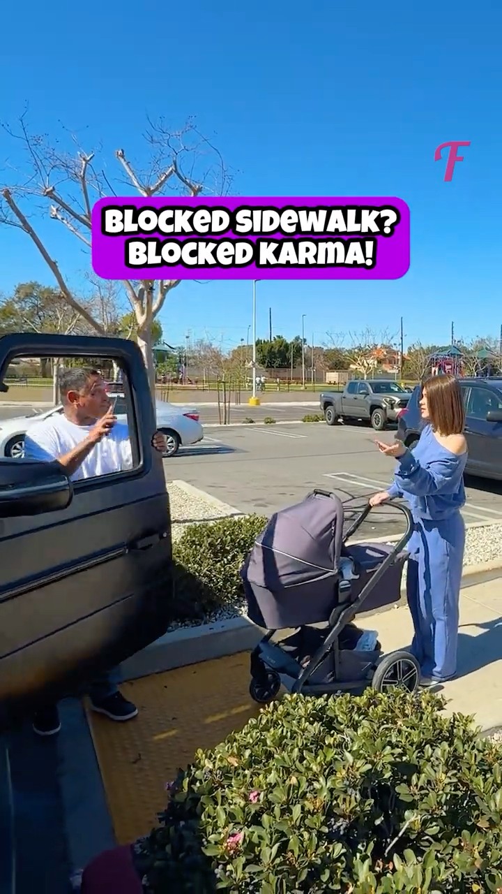 Rude Driver Blocks Sidewalk, Women Teach Him a Dirty Lesson!  #shorts
