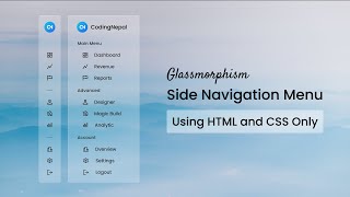 Create A Sidebar with Glassmorphism Effect in HTML and CSS | Sidebar in HTML and CSS