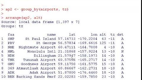 dplyr - NYCflights 13 Airport dataset exercise (rstats tutorial)
