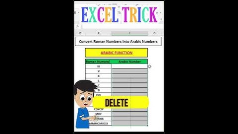 Convert Roman Numbers Into Arabic Numbers/ARABIC FUNCTION   #shorts #excel