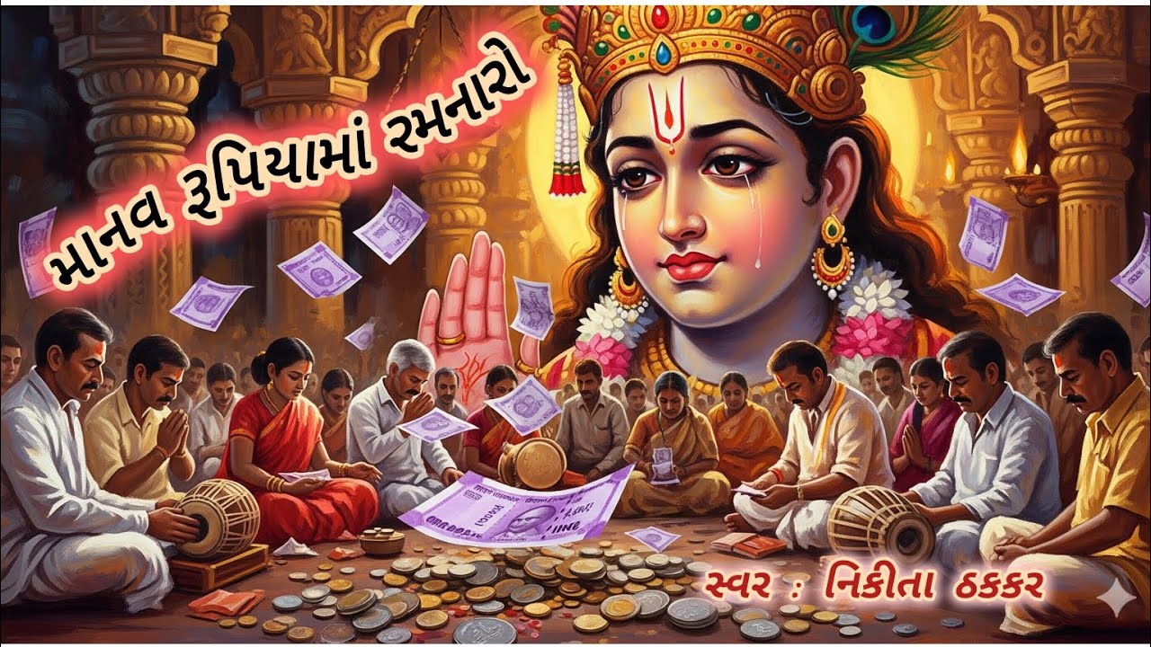 માનવ રૂપિયામાં રમનારો (લખેલું છે)🌹Gujrati Bhajan 🌹Krishna Bhajan 