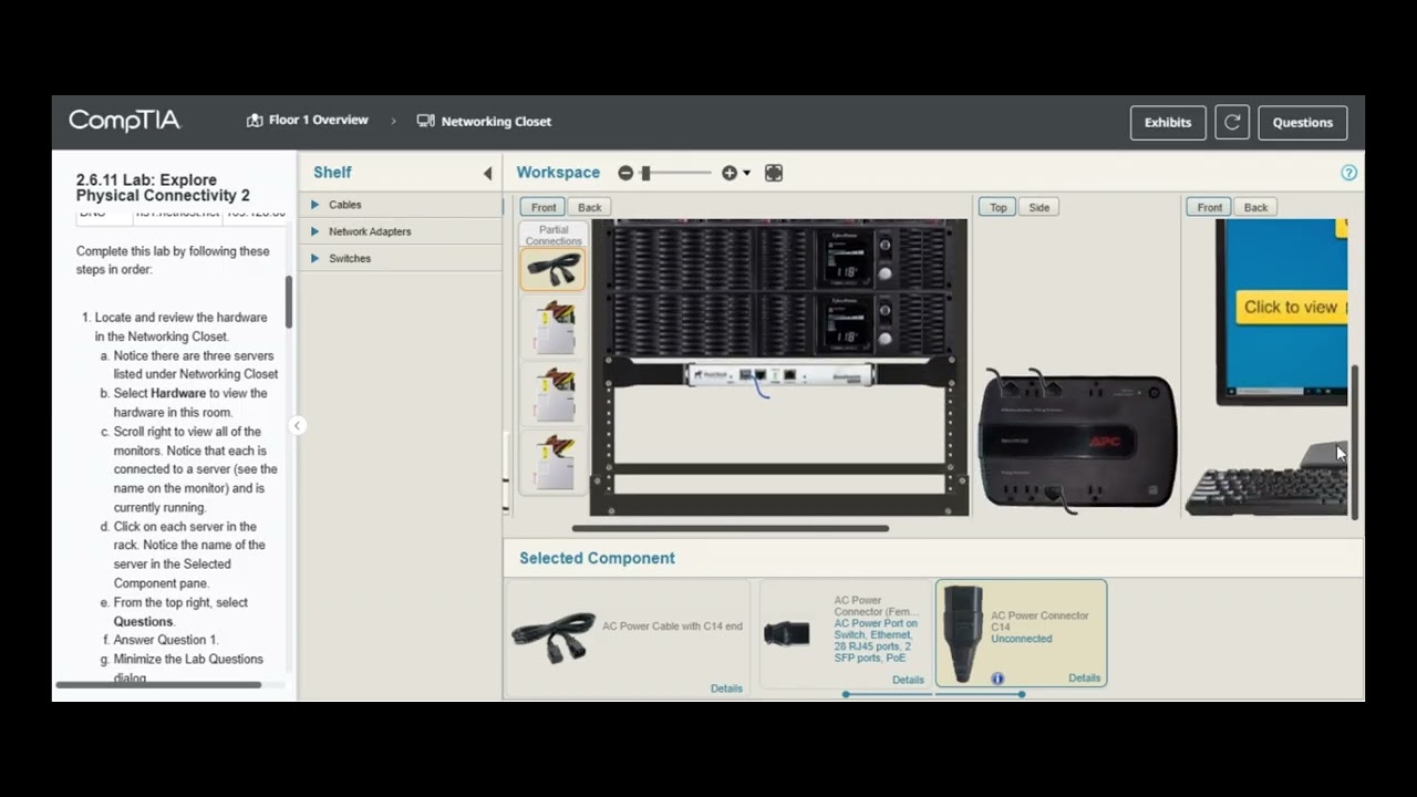 Testout | Network + | 2.6.11 Lab: Explore Physical Connectivity 2 - YouTube