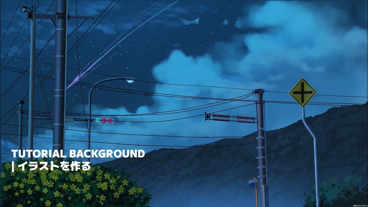 【Ibis paint】TUTORIAL BACKGROUND ANIME | イラストを作る | COLD NIGHT - YouTube