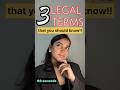 3 Legal Terms that you should know🤔⚖️|| #legalterms #law #lawstudent #youtubeshorts