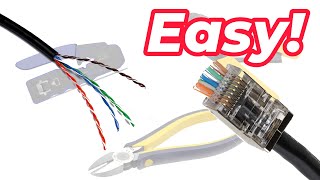 How To Wire Ethernet Plugs The Easy Way (CAT5 CAT6 RJ45 PassThrough) NEW