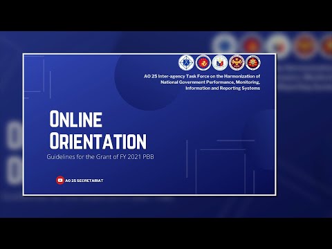 FY 2021 PBB Guidelines Instructional Video