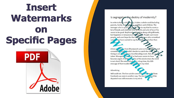 How to Insert Watermarks on Specific Pages in pdf using adobe acrobat pro dc