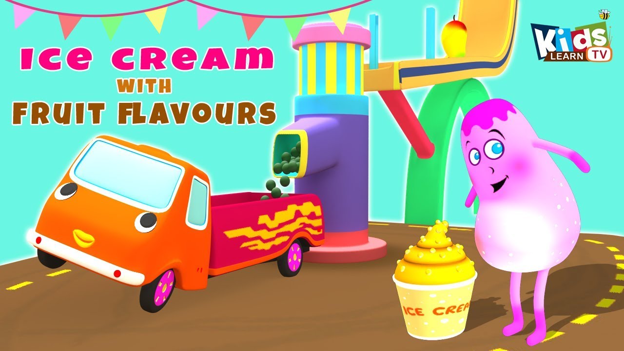 Fruit Ice Creams for Kids Learn Fruits Names With Ice cream Fruits