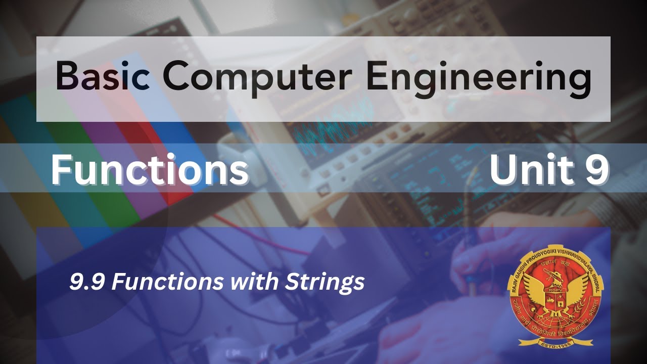 9.9 Functions with Strings | Unit 9 | BT-205 | C Programming | BASIC ...