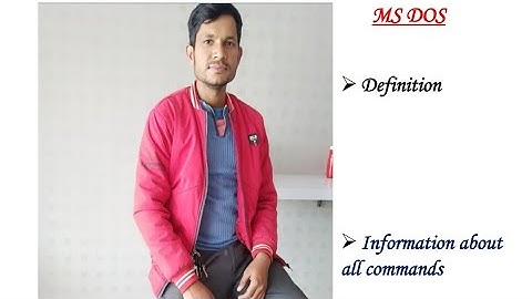 MS DOS(Disk Operating System) - Introduction - Part1