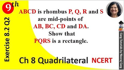 ABCD is a rhombus and PQRS are the mid-points of the sides AB BC CD and DA respectively
