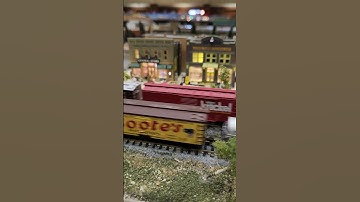 N Scale T-Trak Train Meet and Lighted Building Interior Close-up