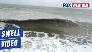 Drone Video: Nor'easter Continues To Produce Big Surf In Maryland
