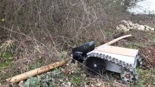 Snow Plow RC Tank Chassis V1 Robot Ugv Tracked Vehicle Test In Forest Snow Plow RC Tank Chassis V1 Robot Ugv Tracked Vehicle Test In Forest