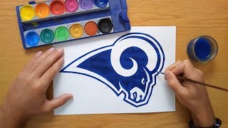 How to draw the old Los Angeles Rams logo - NFL