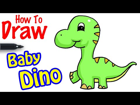 How to Draw a Baby Dinosaur - Step by Step Easy Drawing Guides - Drawing  Howtos