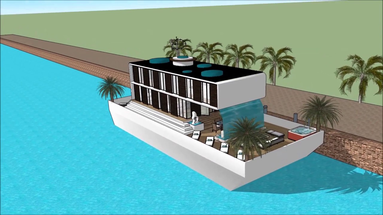 Grand designs Houseboat Husbåt floating houses in Sweden Stockholm on