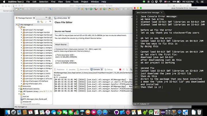 Solved:Cannot load 32-bit SWT libraries on 64-bit & vice versa