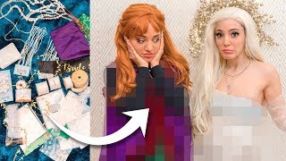 Making Frozen Outfits out of Holiday Decor DIY Challenge