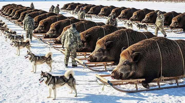 Unbelievable Wild Boar Hunt in Snow | Intense Mountain Encounter - Hunting Wild Boar to Protect Farm
