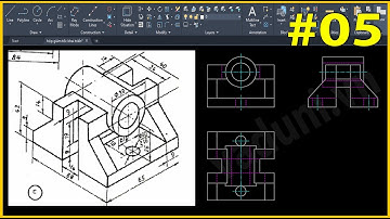 Vẽ kỹ thuật cơ khí | Vẽ hình chiếu thứ 3 trong AutoCAD | VADUNI | Bài 5