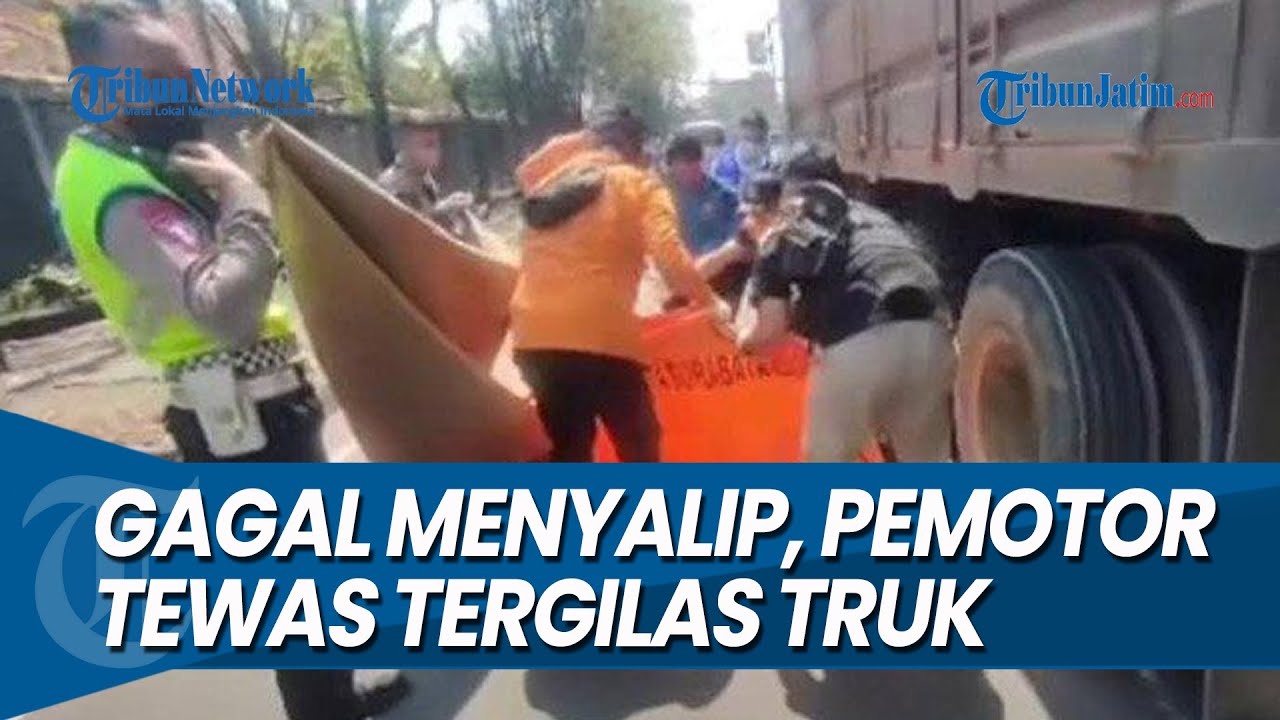 PEMOTOR VARIO TEWAS TERGILAS TRUK, Gagal Bermanuver Menyalip di Jalan Raya Margomulyo Surabaya