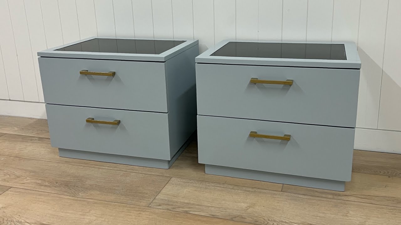 Furniture Flipping Basset Laminate Nightstands + Parma Grey Gloss Lacquer YouTube