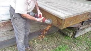 Working on the sawmill deck extension and a special thanks to a viewer