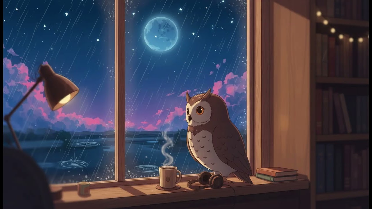 Moonlight Owl – Cozy Rainy Night Lofi for Focus & Sleep 🌙🦉